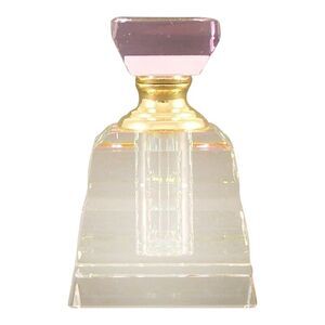 Pewter Crystal Glass Prism Top Multi Color Perfume Bottle